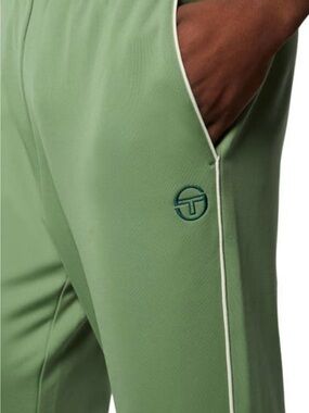 Sergio Tacchini Light Sage Green Track Pants with White Piping